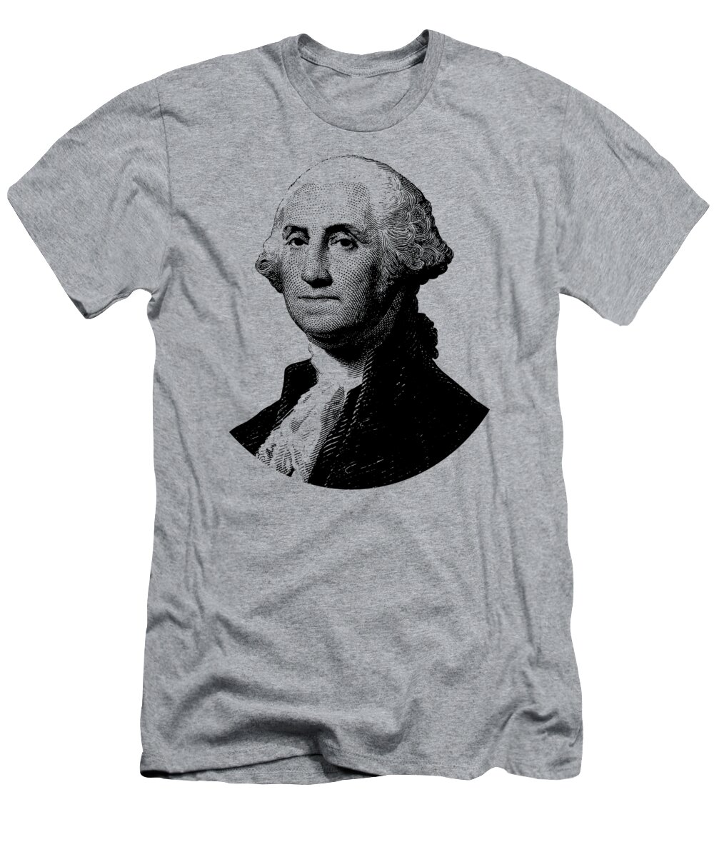 George Washington T-Shirt featuring the digital art President George Washington Graphic - Black and White by War Is Hell Store