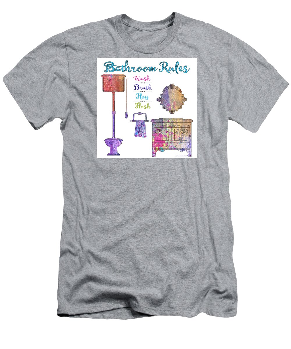 Bath T-Shirt featuring the painting Pretty Bath-JP3544 by Jean Plout
