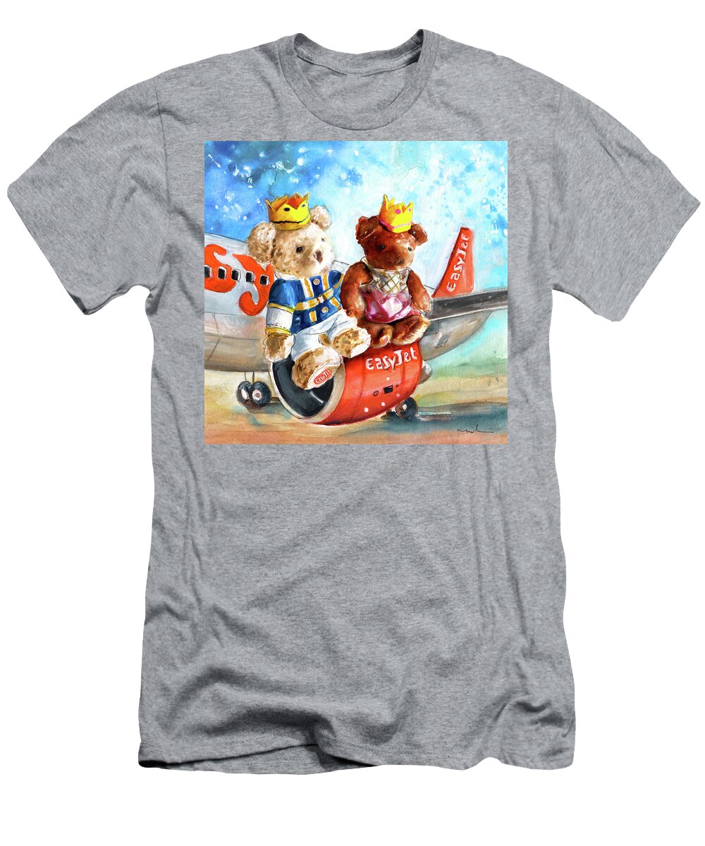 Truffle Mcfurry T-Shirt featuring the painting Prince Gulliver And Princess Lily by Miki De Goodaboom