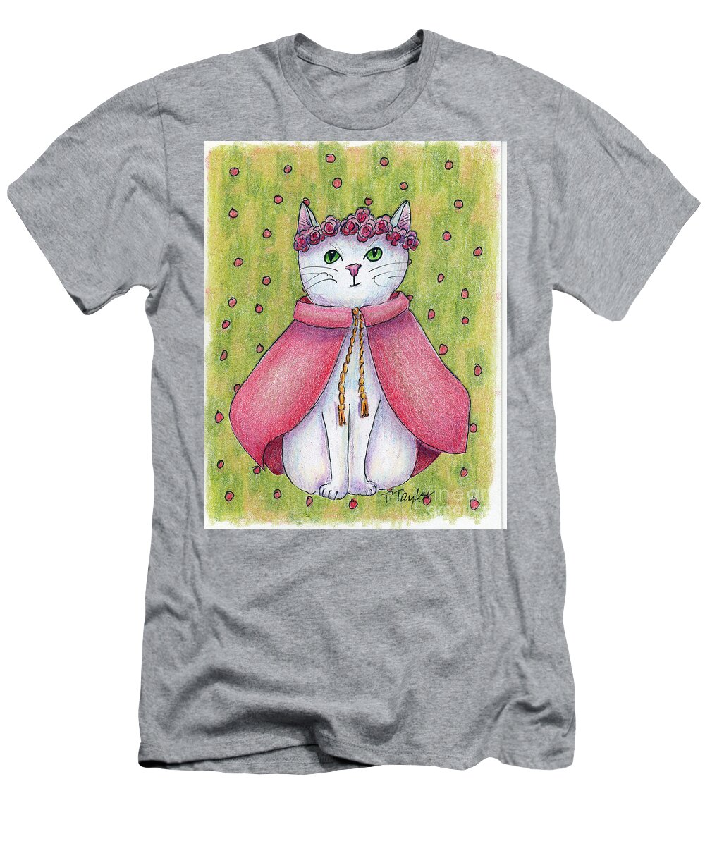 Cat T-Shirt featuring the drawing Princess by Terry Taylor