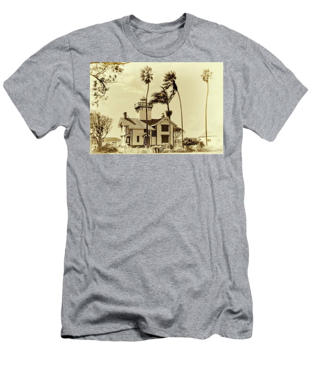 Lighthouse T-Shirt featuring the photograph Pt. Fermin Lighthouse by Joseph Hollingsworth