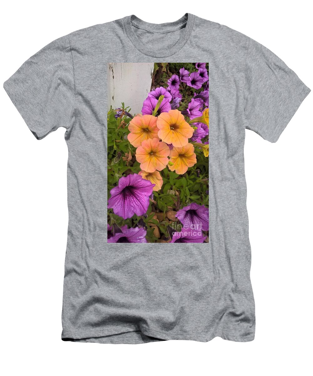 Purple T-Shirt featuring the photograph Purple and Peach by Jena Suits