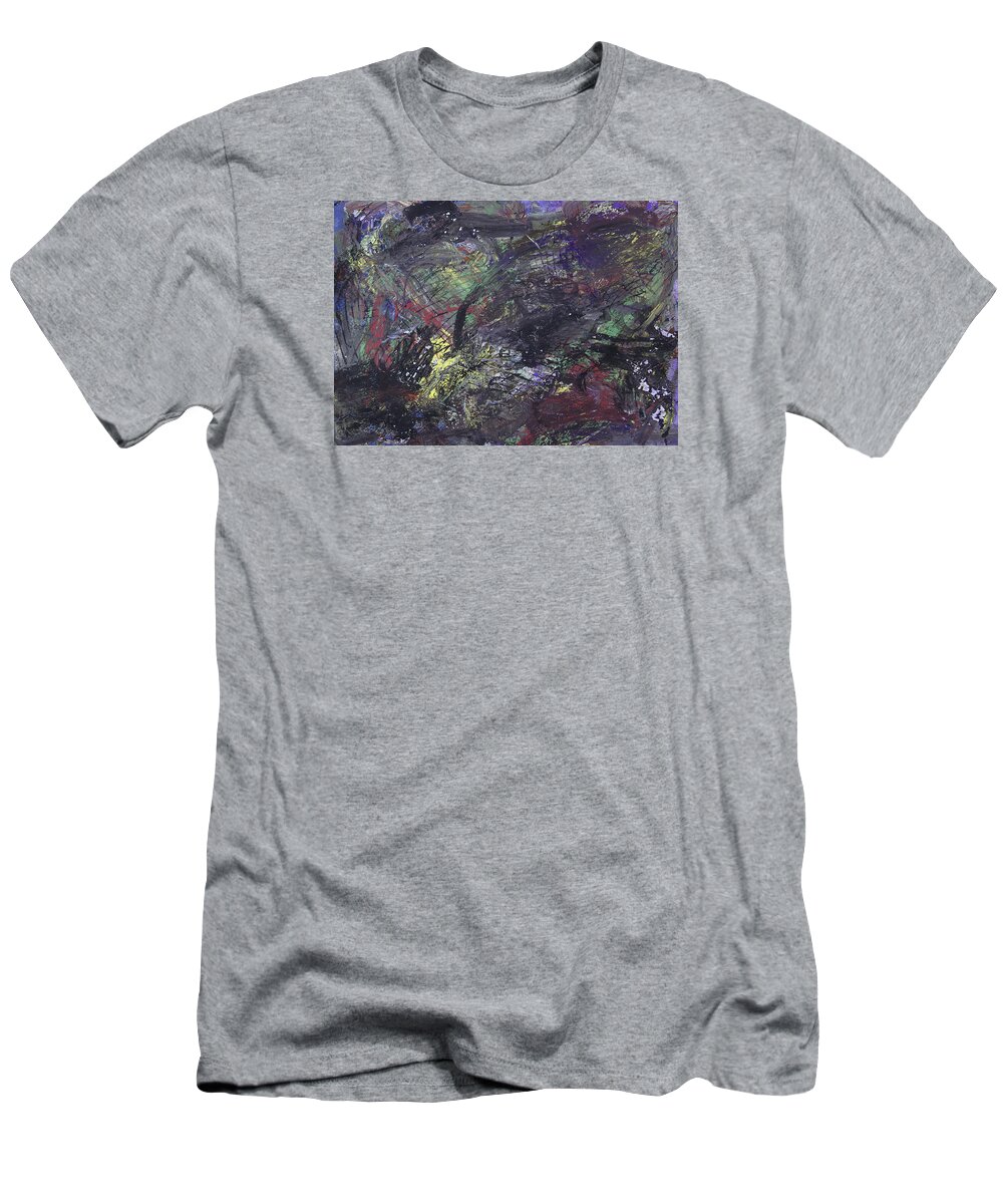 Abstract T-Shirt featuring the painting Purple Chitlyns by Julius Hannah