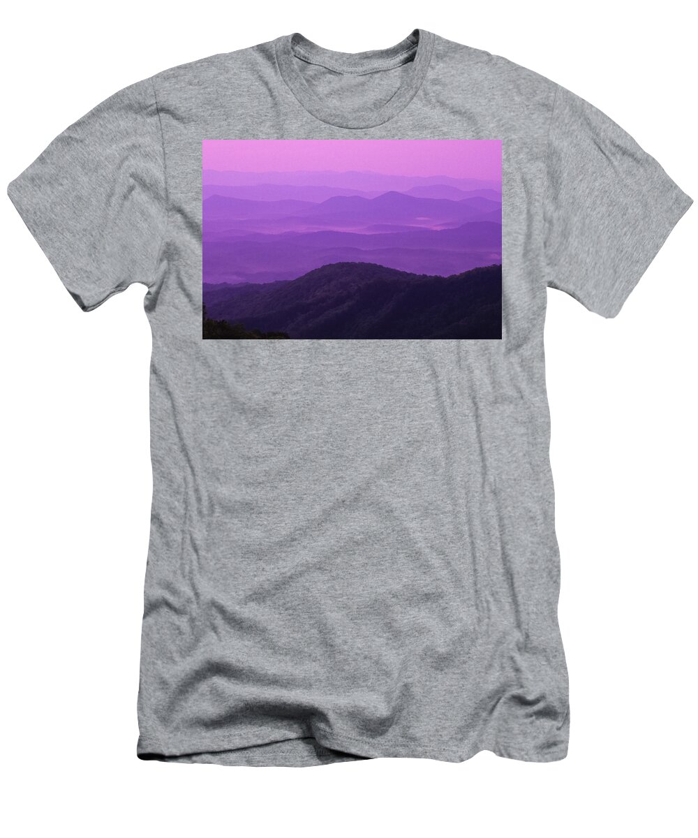 Asheville T-Shirt featuring the photograph Purple Mountains by Joye Ardyn Durham