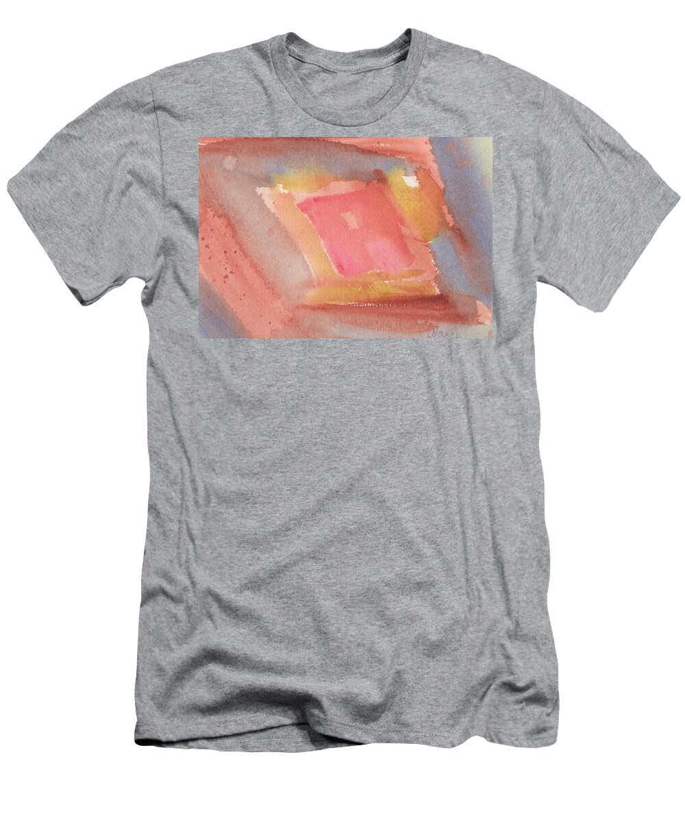 Red T-Shirt featuring the painting Quilty by Marcy Brennan