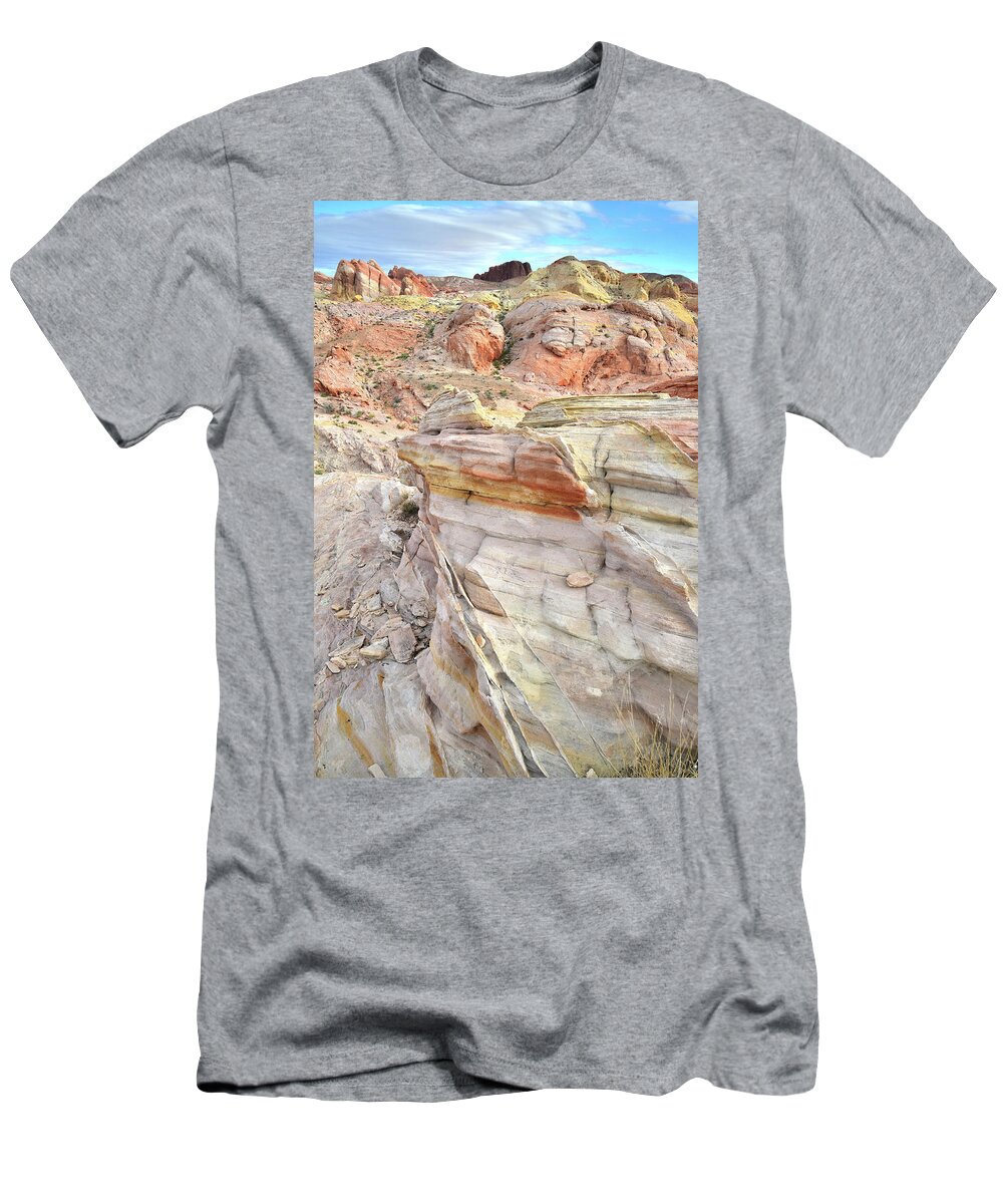 Valley Of Fire State Park T-Shirt featuring the photograph Rainbow of Color at Valley of Fire by Ray Mathis
