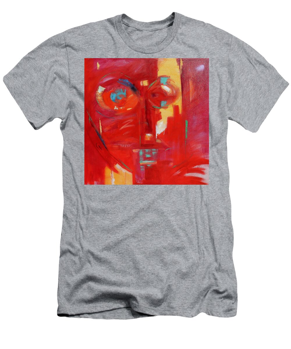 Abstract T-Shirt featuring the painting Red Face by Gary Coleman