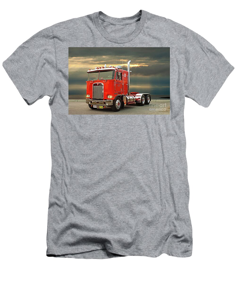 Big Rigs T-Shirt featuring the photograph Red Kenworth Cabover by Randy Harris