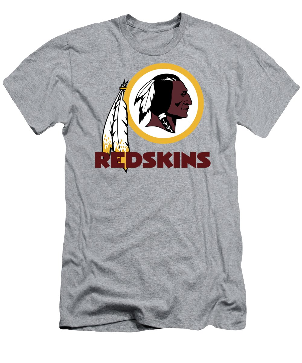 Washington Redskins T-Shirt featuring the mixed media Washington Redskins on an abraded steel texture by Movie Poster Prints