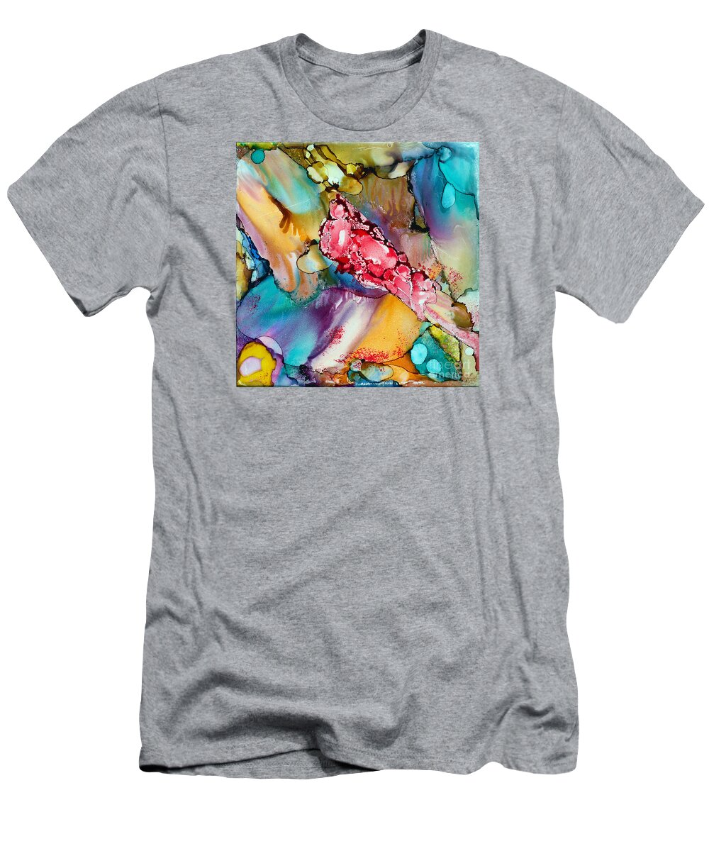 Reef T-Shirt featuring the painting Reef by Alene Sirott-Cope