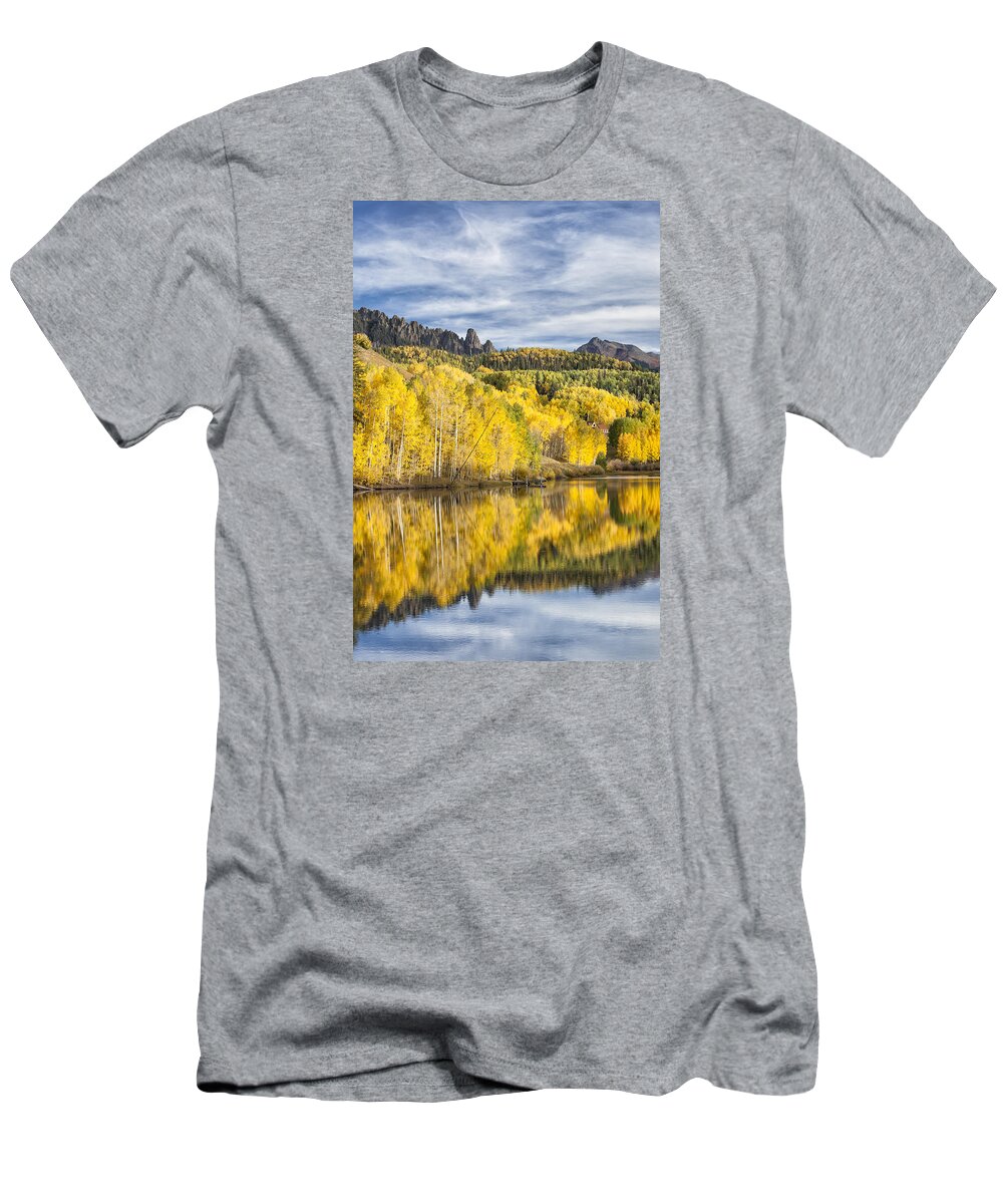 Autumn T-Shirt featuring the photograph Reflection with Ophir Needles I by Denise Bush