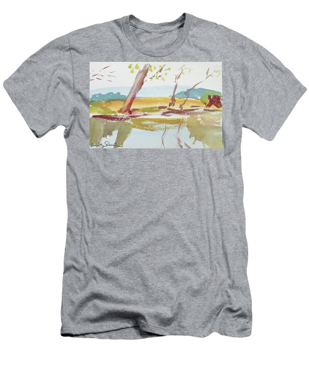 Australia T-Shirt featuring the painting Quiet Stream by Dorothy Darden