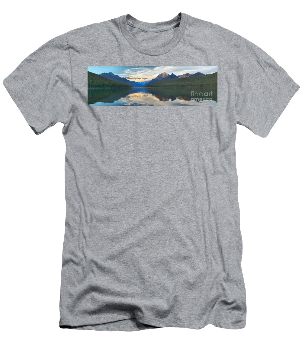 Bowman Lake T-Shirt featuring the photograph Reflections In Bowman Lake by Adam Jewell