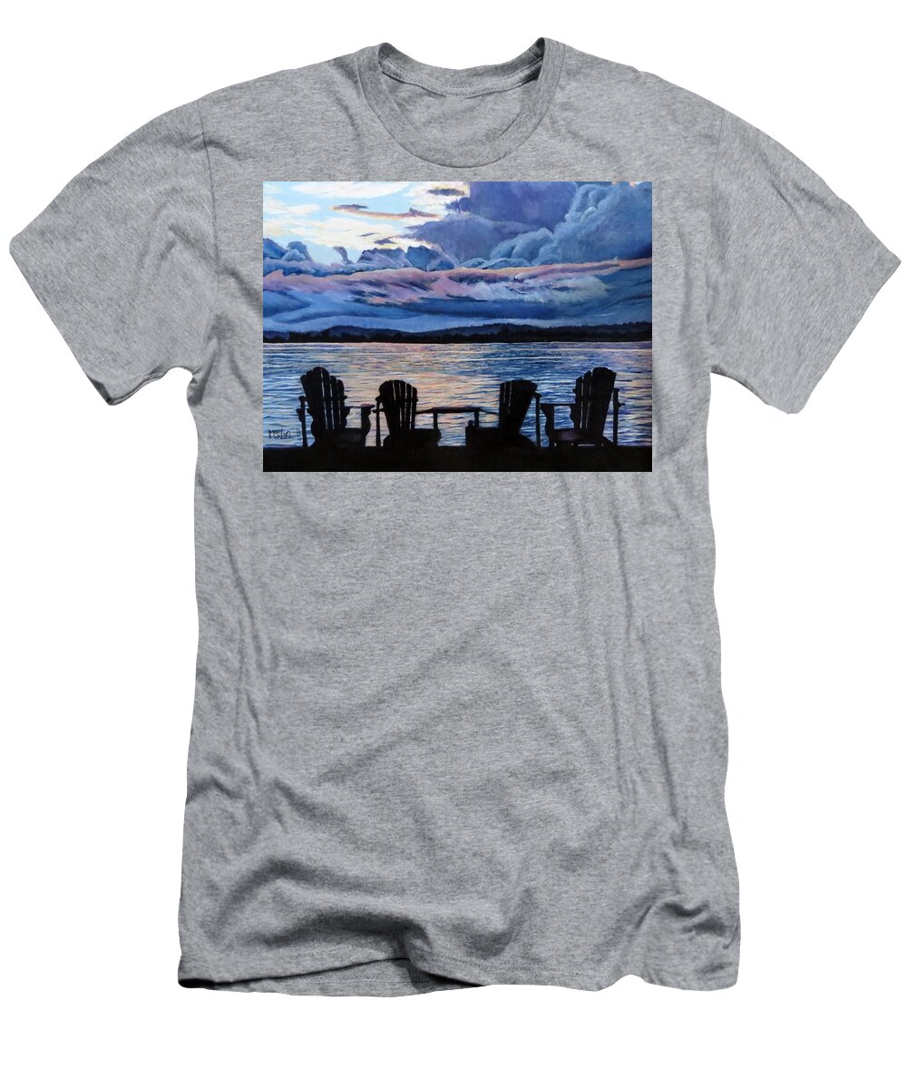 Lawn Chairs T-Shirt featuring the painting Relax by Marilyn McNish