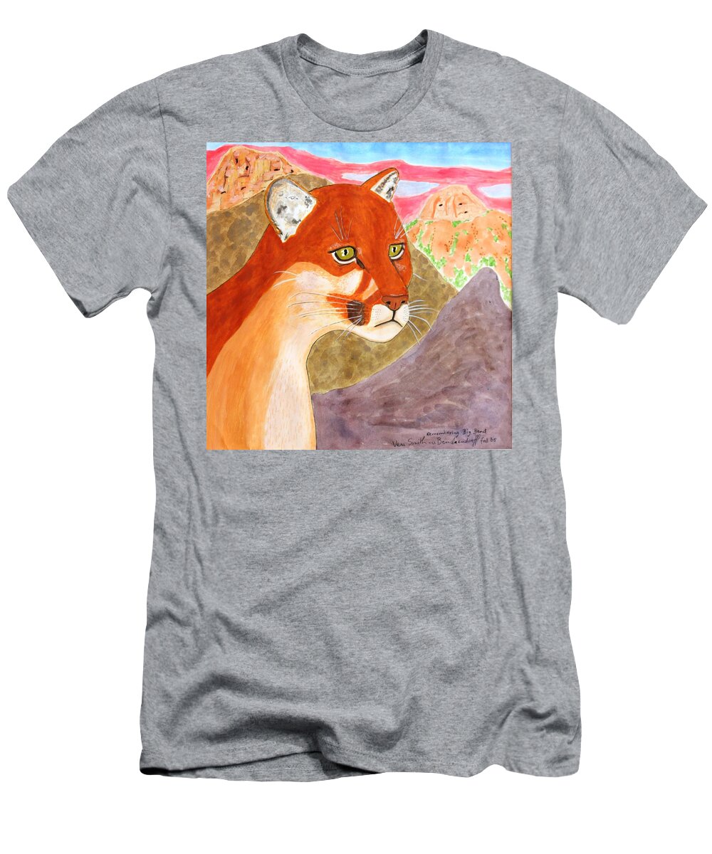 Mountain Lion T-Shirt featuring the painting Remembering Big Bend by Vera Smith