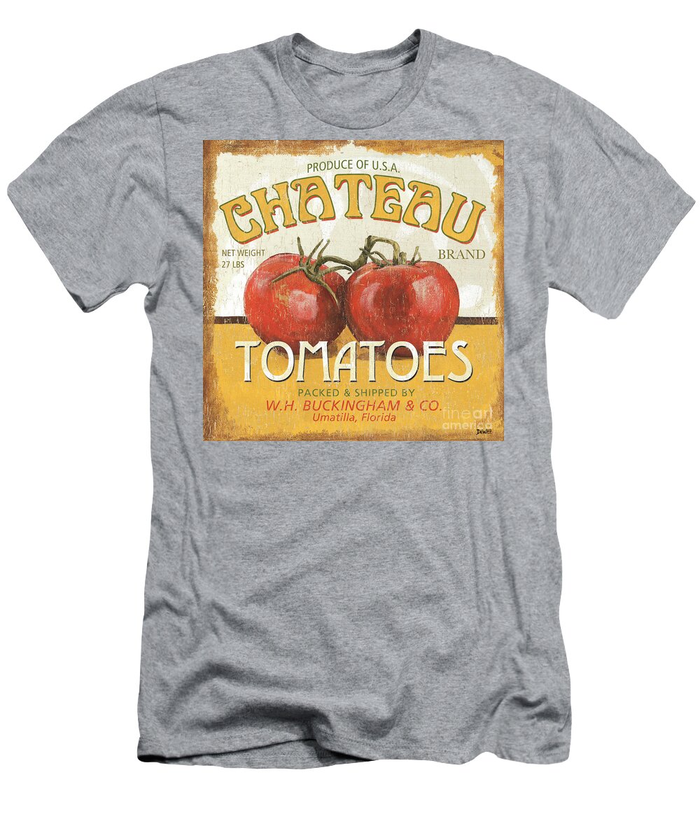 Food T-Shirt featuring the painting Retro Veggie Labels 4 by Debbie DeWitt