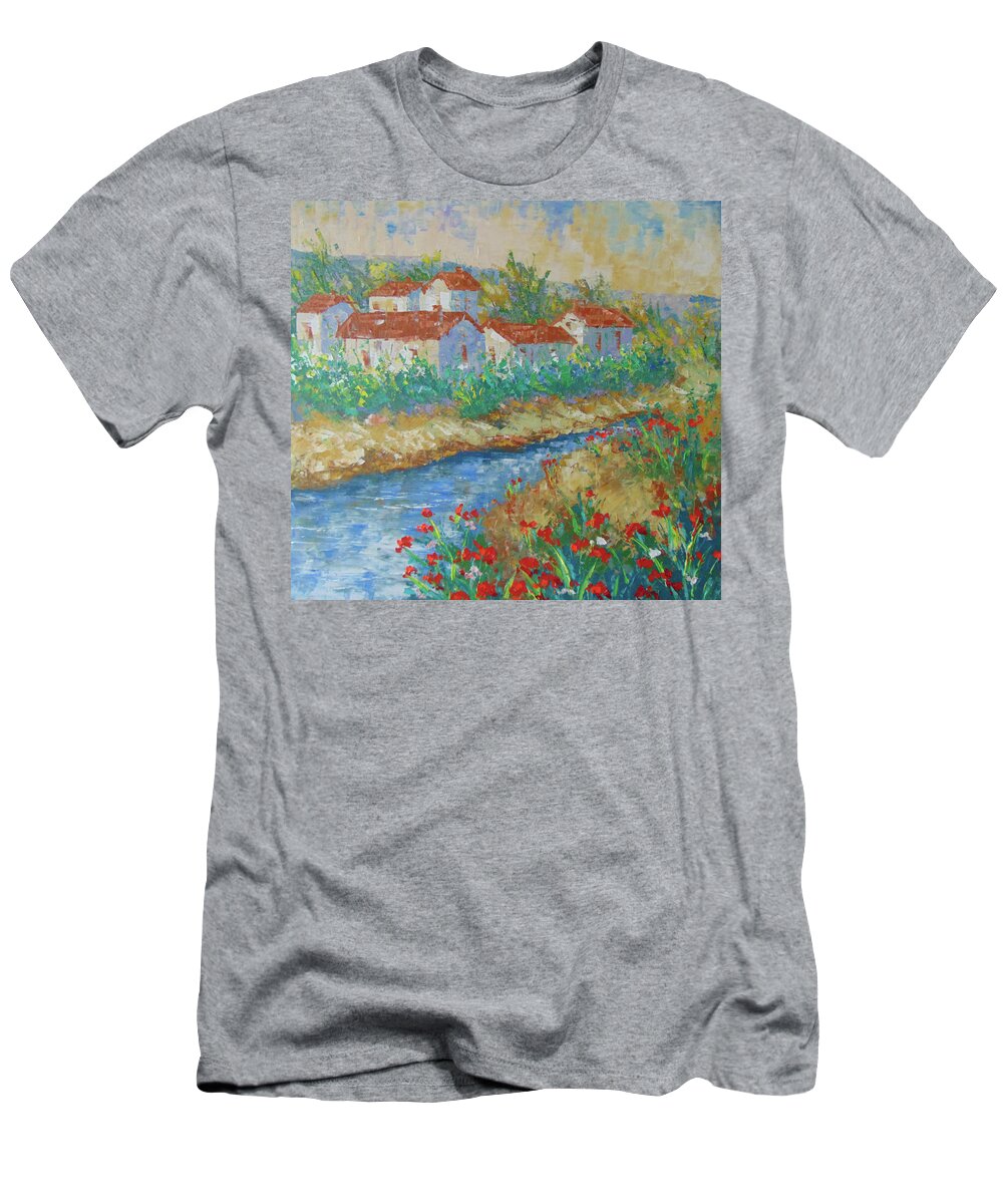 Provence T-Shirt featuring the painting River of Provence by Frederic Payet