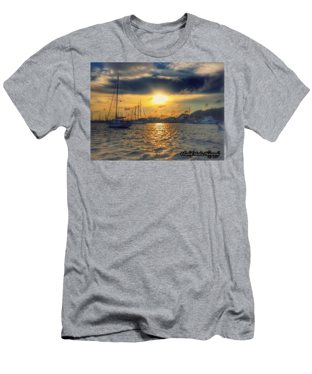  T-Shirt featuring the photograph River Sunset by Elizabeth Harllee