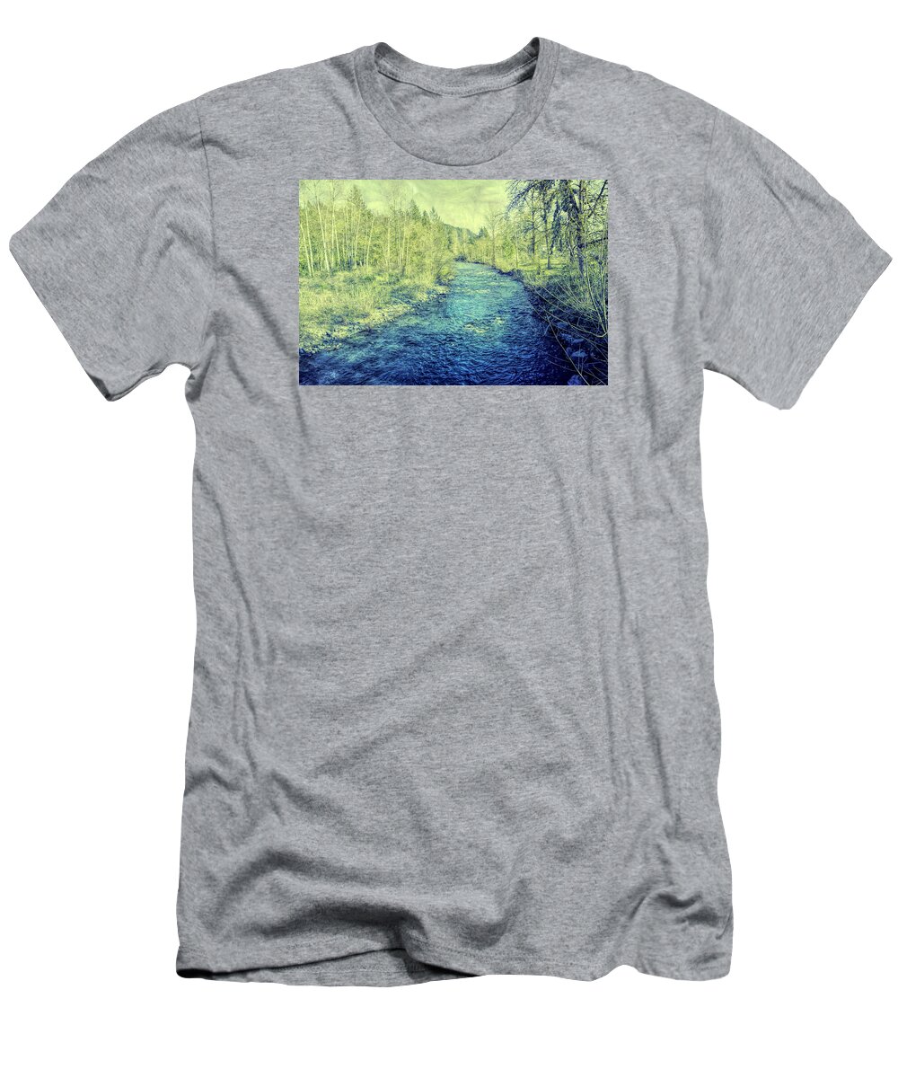 Painted Photo T-Shirt featuring the photograph River View by Bonnie Bruno