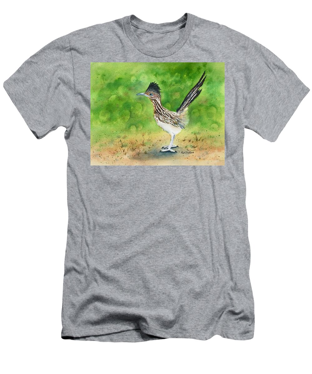 Roadrunner T-Shirt featuring the painting Roadrunner by Lyn DeLano