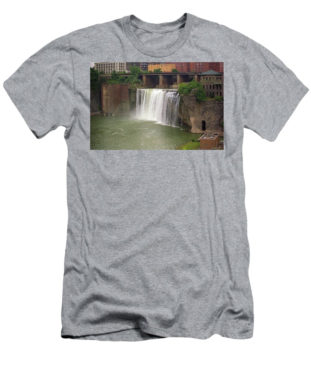 America T-Shirt featuring the photograph Rochester, New York - High Falls by Frank Romeo