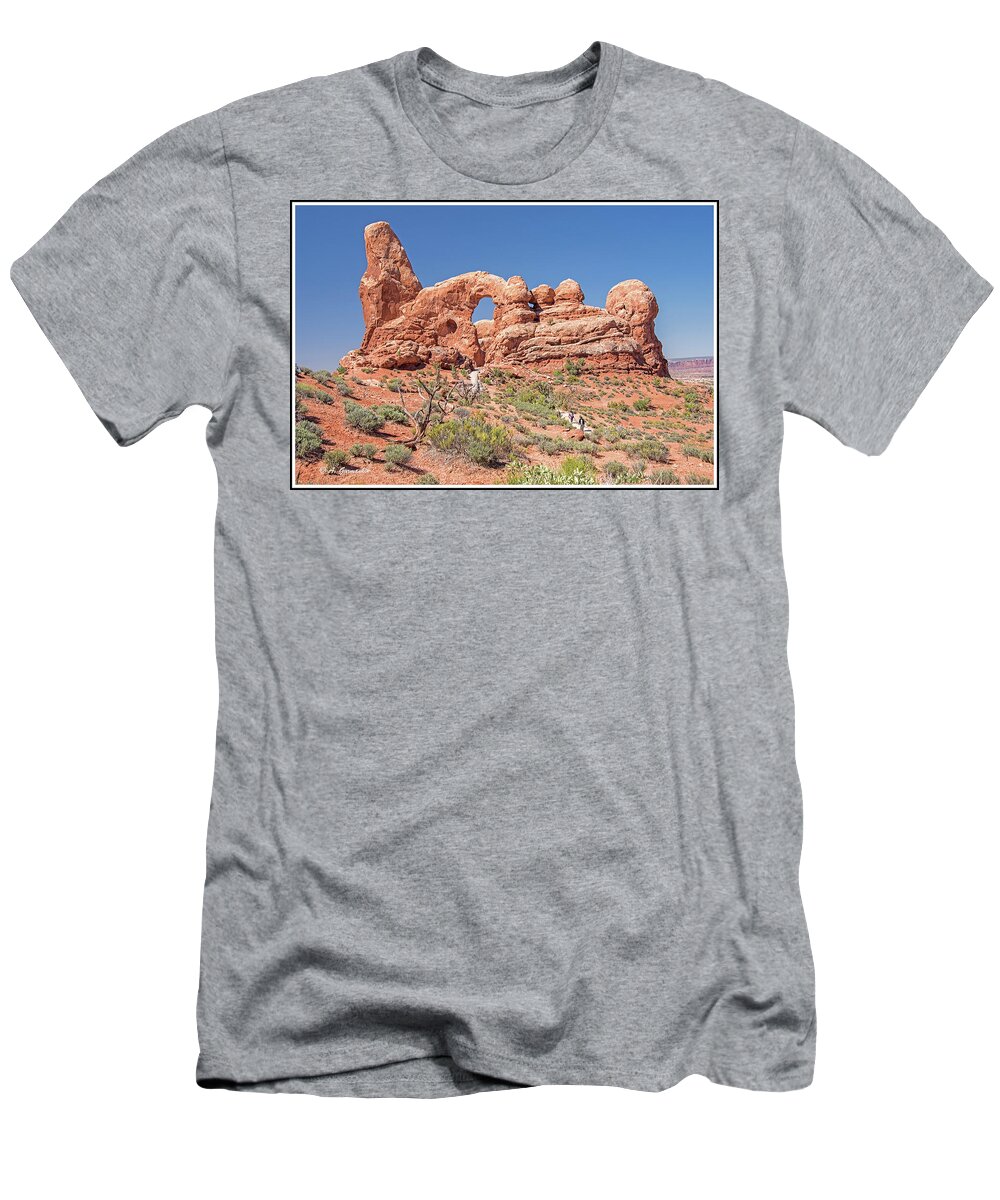 Rock Formation T-Shirt featuring the photograph Rock Formation, Arches National Park, Moab Utah by A Macarthur Gurmankin