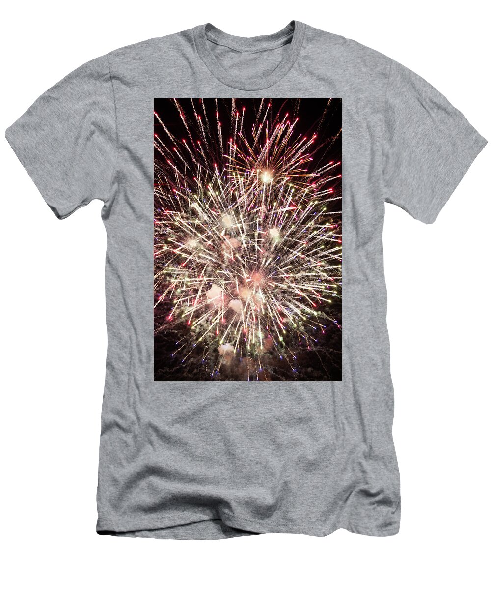 Fireworks T-Shirt featuring the photograph Rockets Bursting by Karol Livote