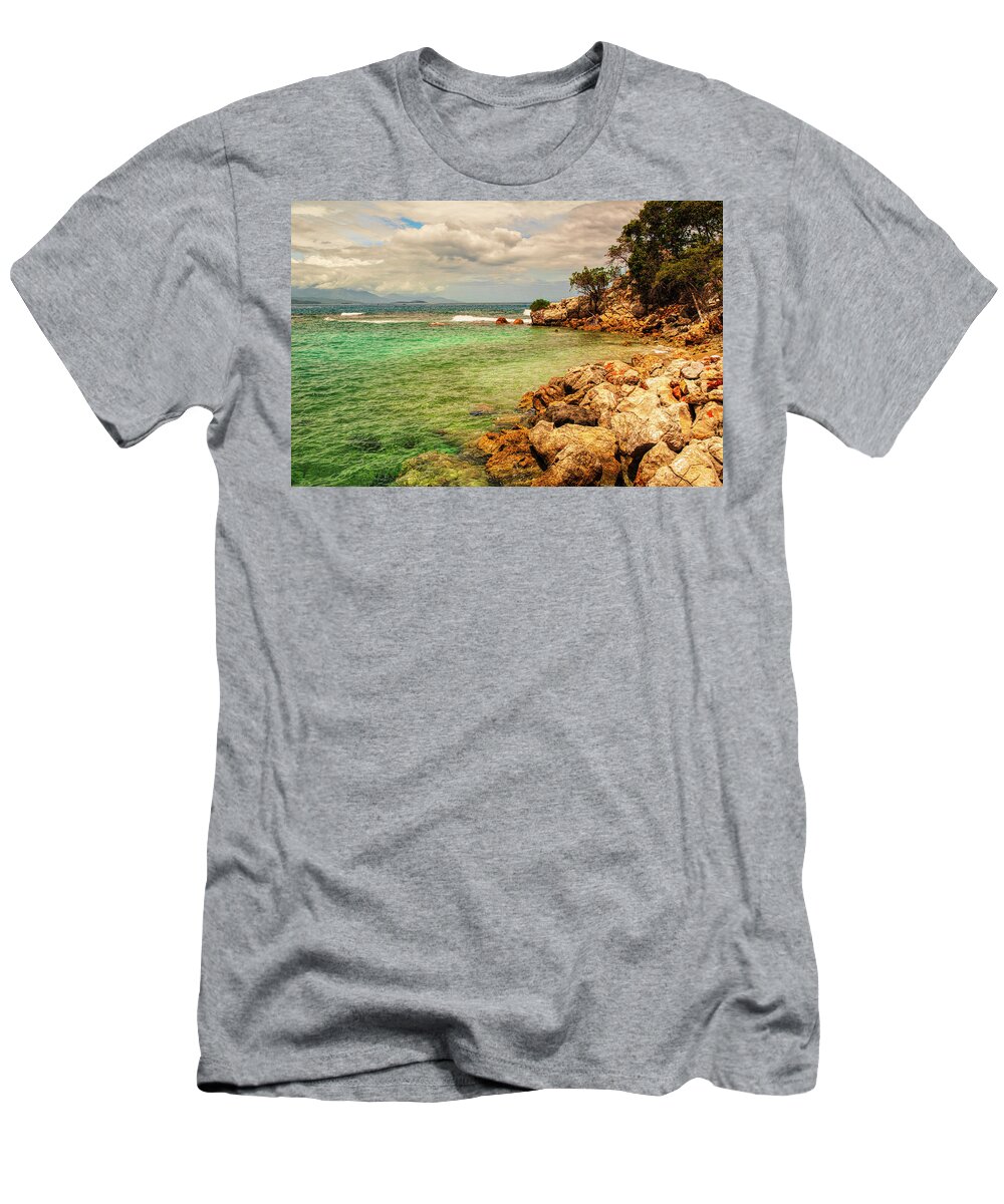 Labadee T-Shirt featuring the photograph Rocky Coast by Mick Burkey