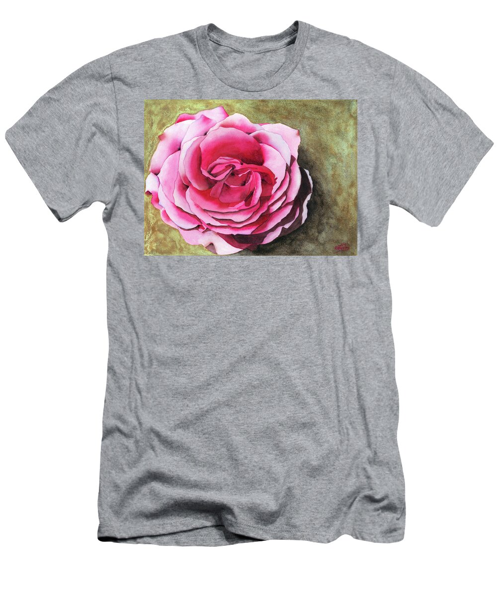 Rose T-Shirt featuring the painting Rose by Ken Powers