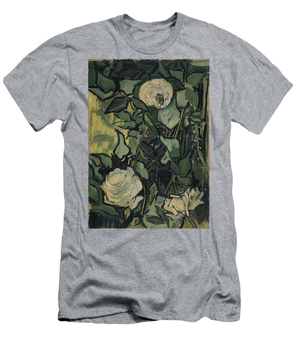 Vincent Van Gogh T-Shirt featuring the painting Roses-01 by Vincent van Gogh