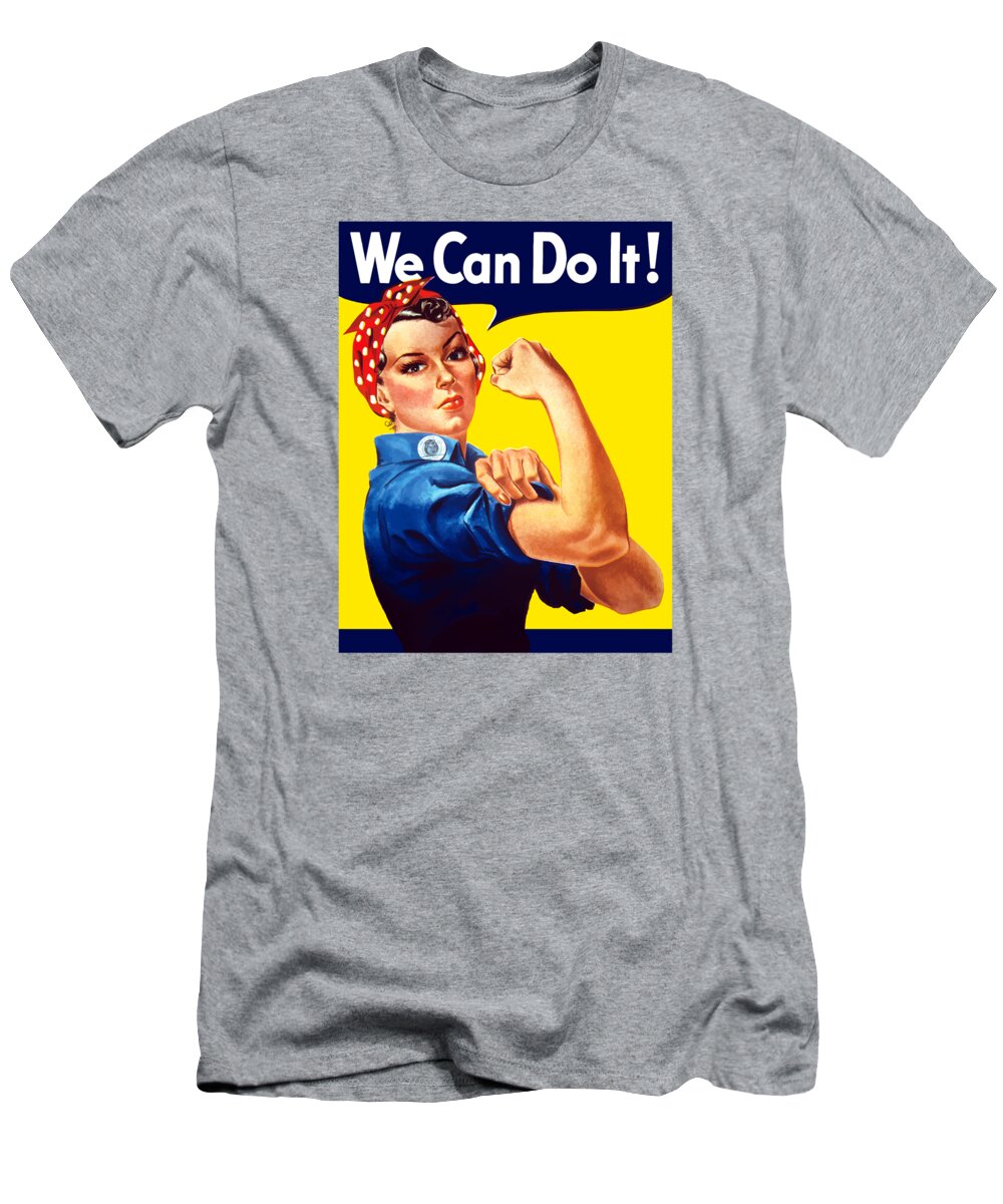 Rosie The Riveter T-Shirt featuring the painting Rosie The Rivetor by War Is Hell Store