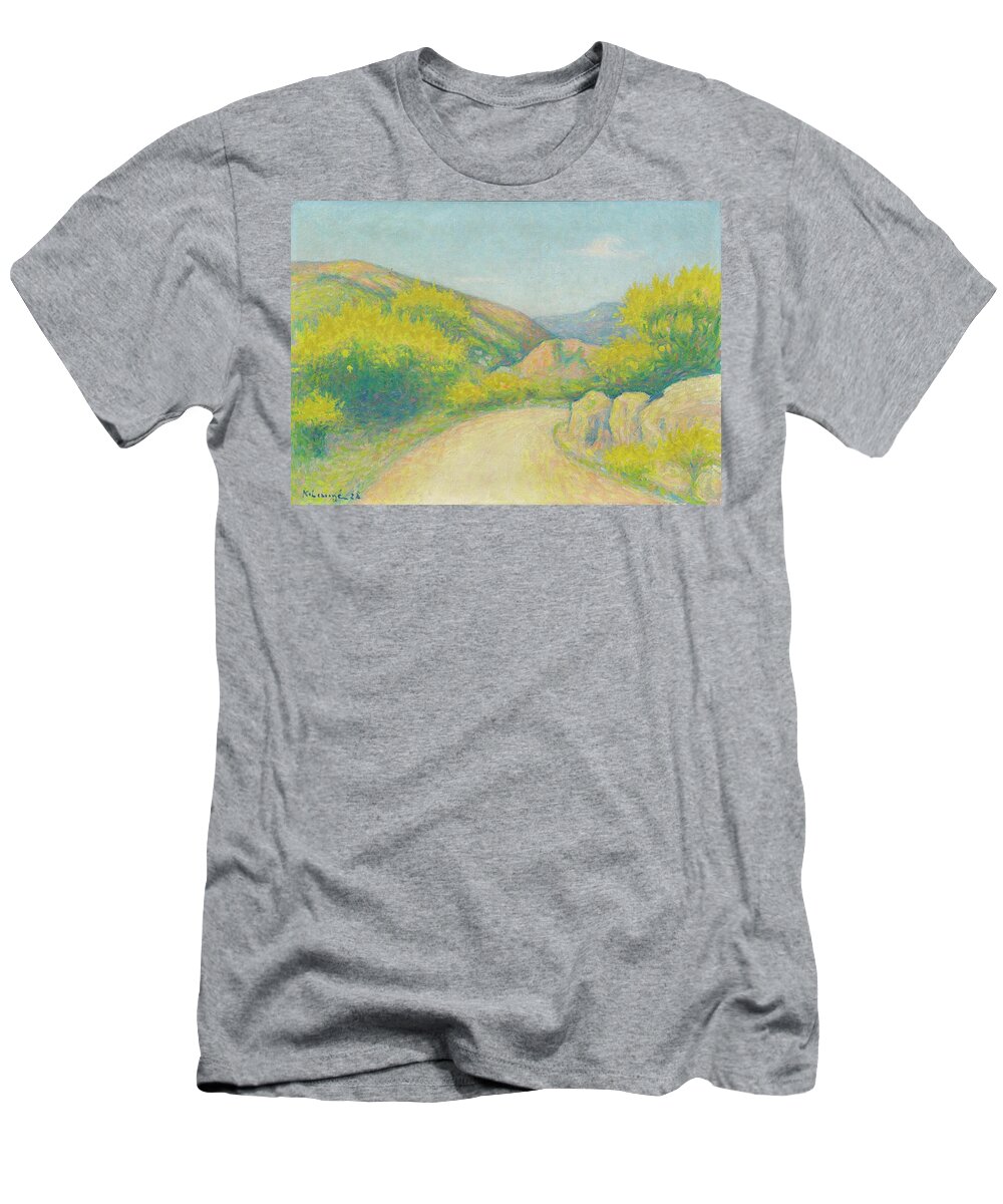 Achille Lauge (arzens 1861 - 1944 Cailhau) Route De Campagne. 1928. T-Shirt featuring the painting Route de campagne by Celestial Images