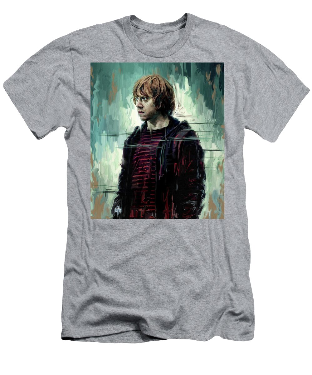Emuler tiggeri Sprængstoffer Rupert Grint as Ronald Weasley T-Shirt by Garth Glazier - Pixels