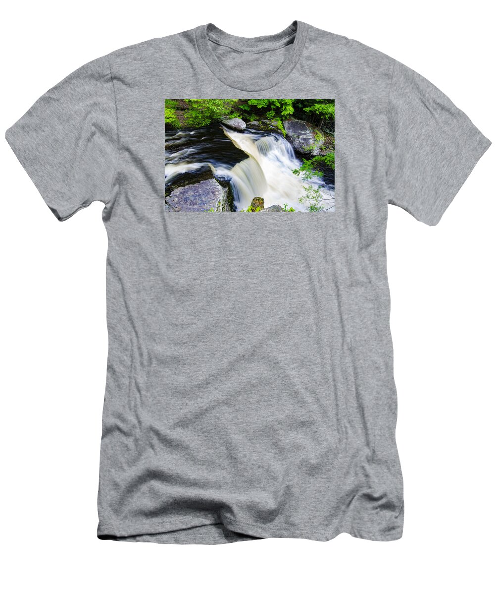 Rushing T-Shirt featuring the photograph Rushing Water on a Mountain Stream by Bill Cannon