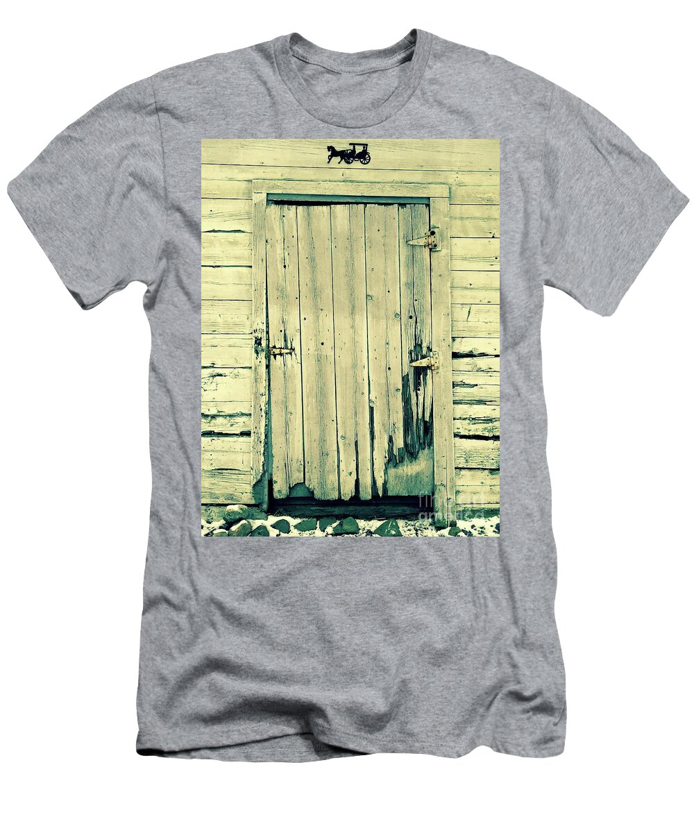 Rustic T-Shirt featuring the photograph Rustic Barn Door by Alice Terrill