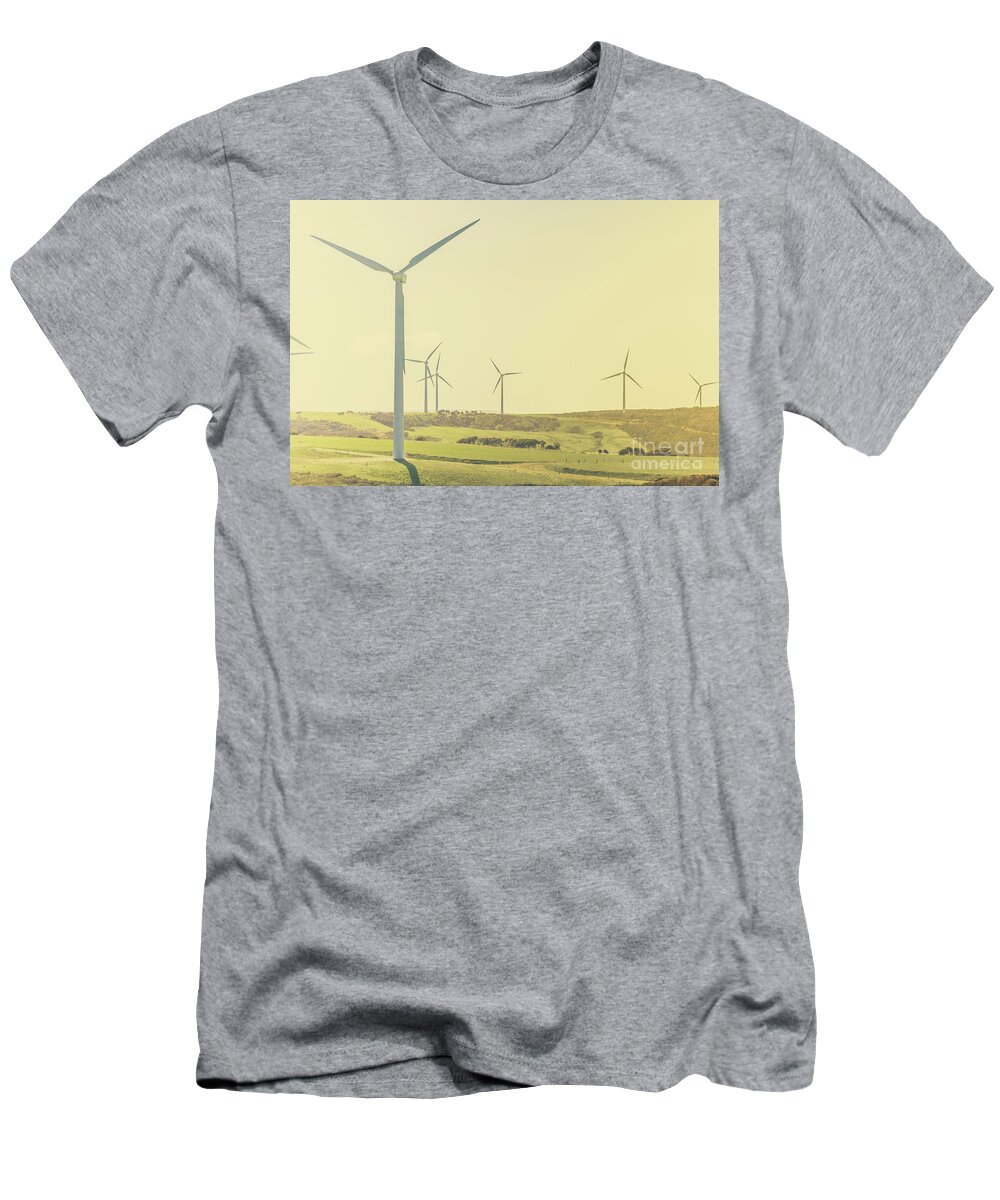 Windmill T-Shirt featuring the photograph Rustic renewables by Jorgo Photography