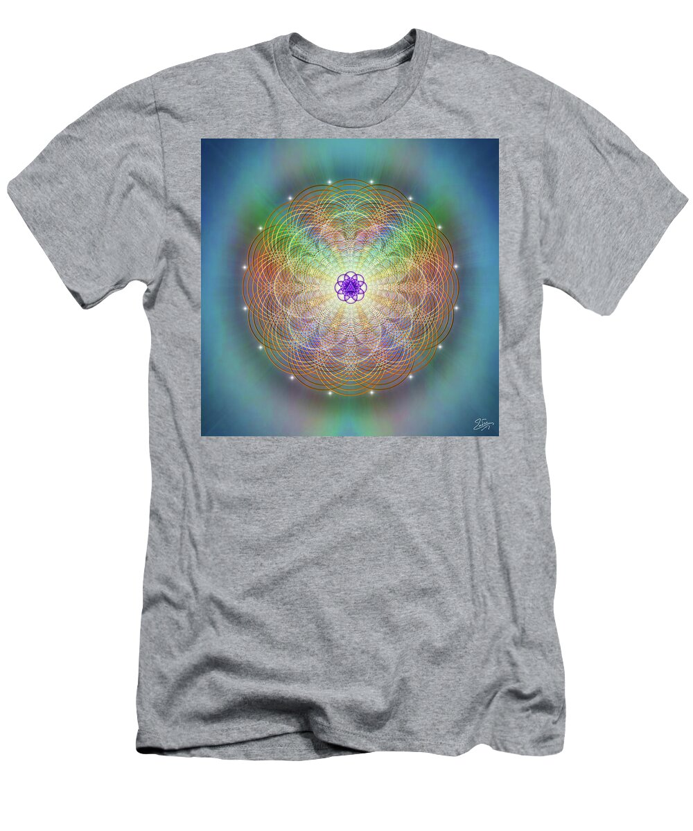 Endre T-Shirt featuring the digital art Sacred Geometry 676 by Endre Balogh
