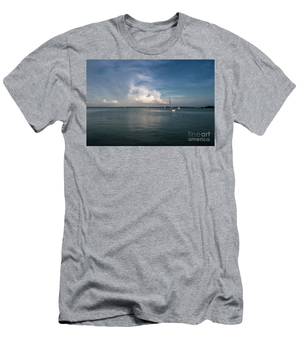 Activity T-Shirt featuring the photograph Sailboats on Lake Balaton in Hungary by Andreas Berthold