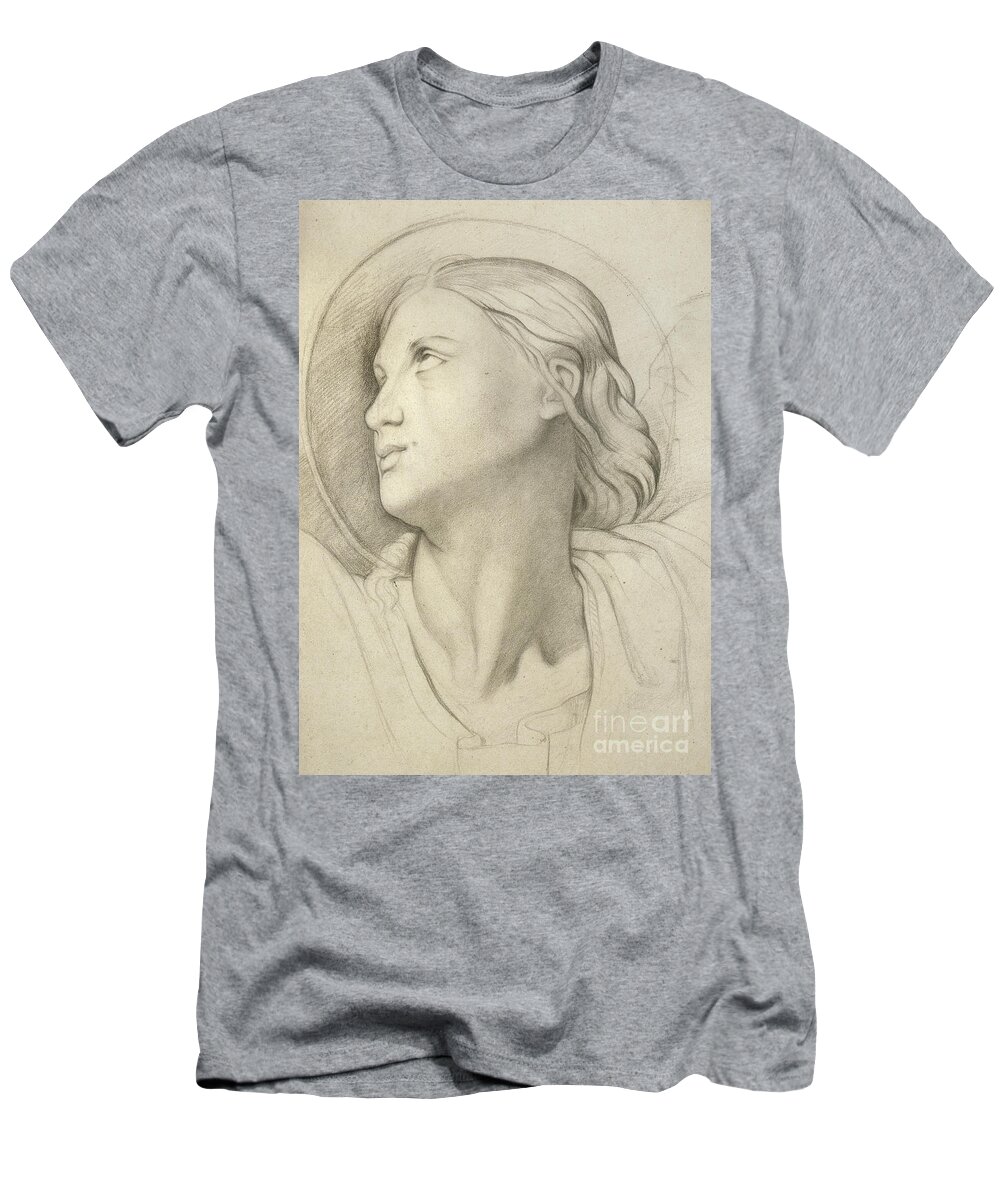 Female T-Shirt featuring the drawing Saint Symphorian after Ingres by Edgar Degas
