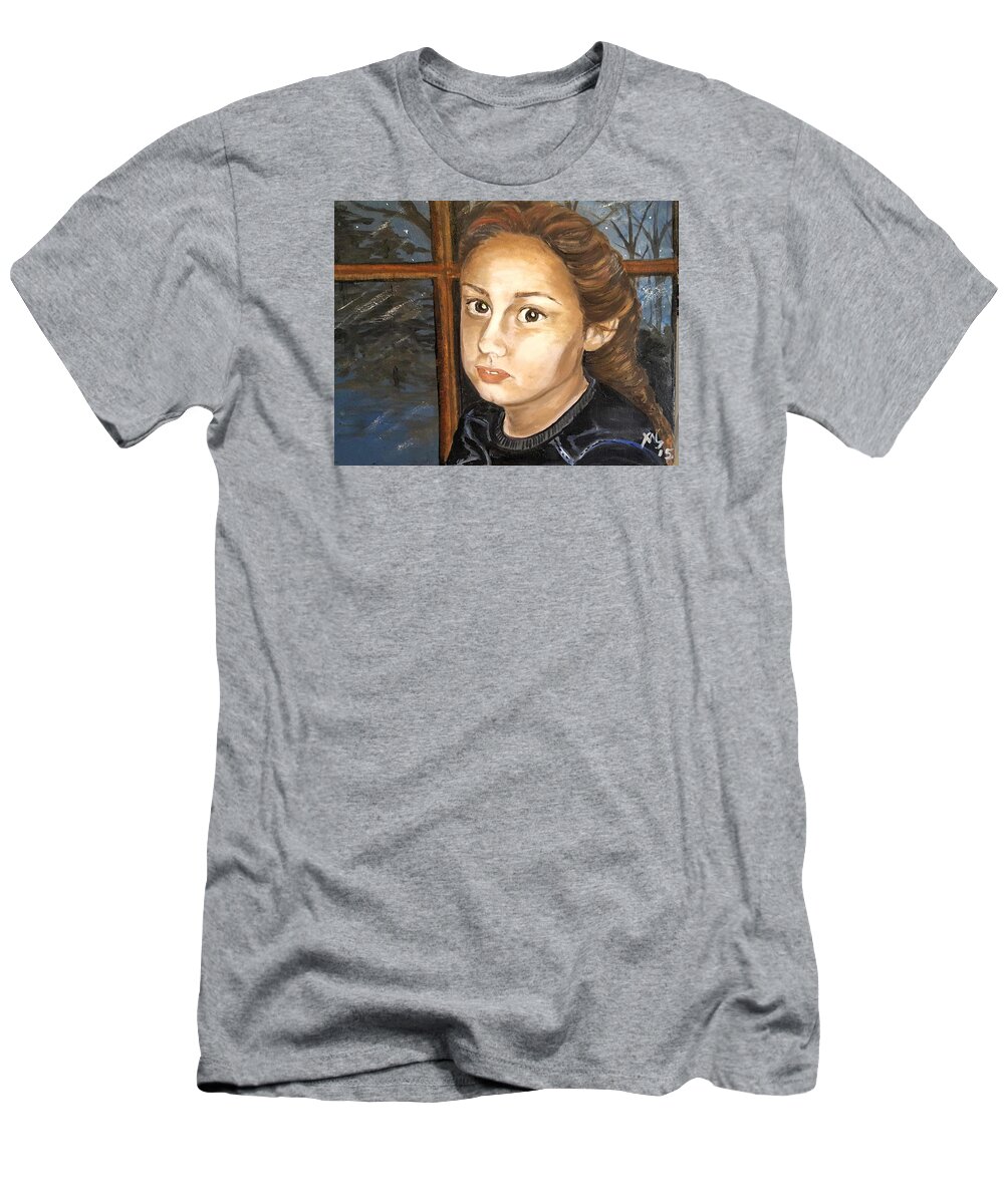 Portrait T-Shirt featuring the painting Sakora by Alexandria Weaselwise Busen