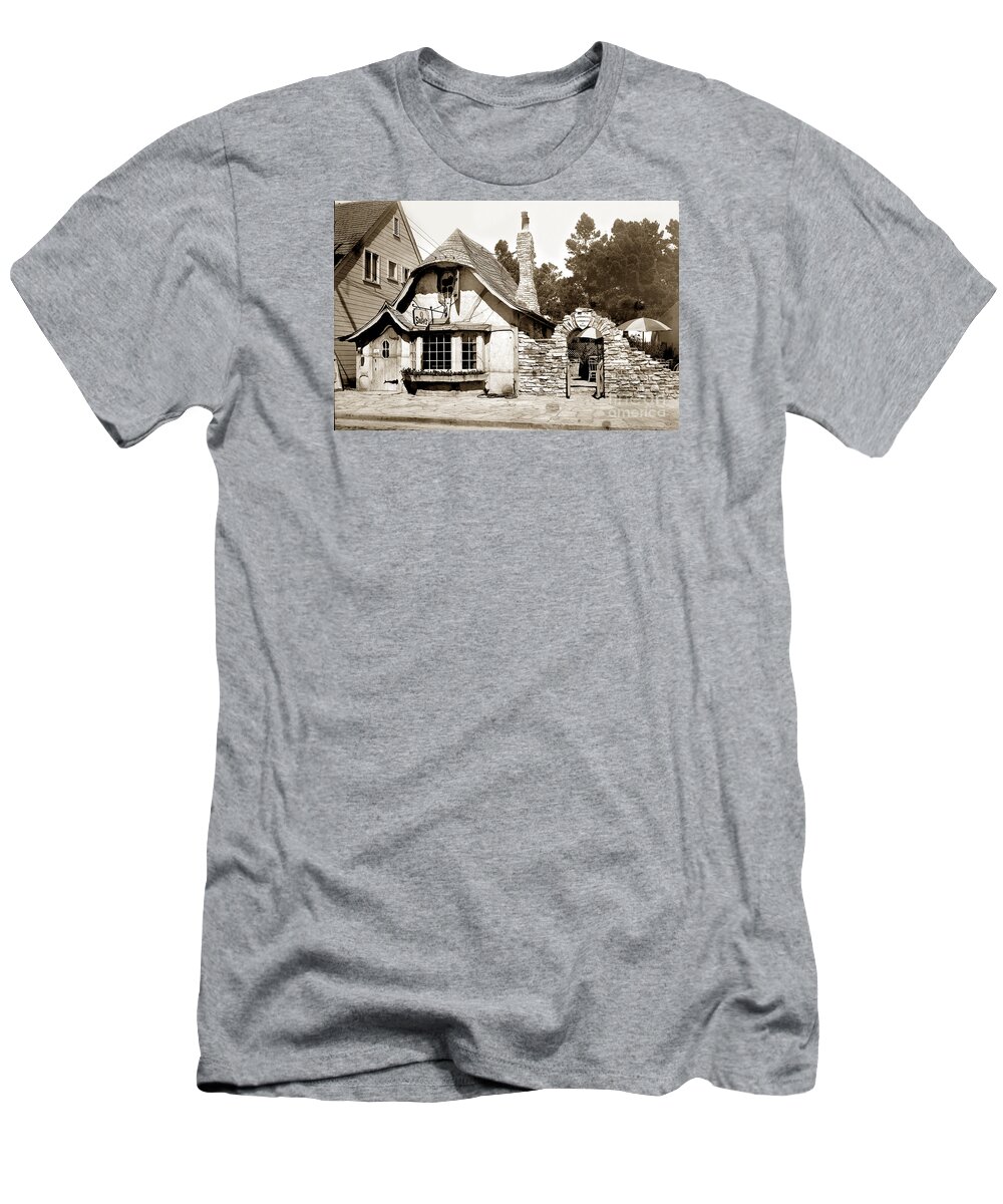  1926 T-Shirt featuring the photograph Sally's tea room now the Tuck Box Carmel Cal. Circa 1928 by Monterey County Historical Society
