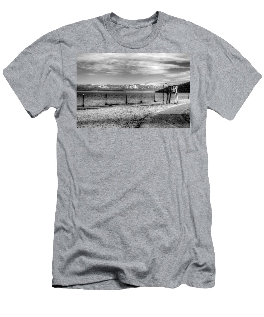 Hdr T-Shirt featuring the photograph Sandpoint City Beach 2017 by Lee Santa