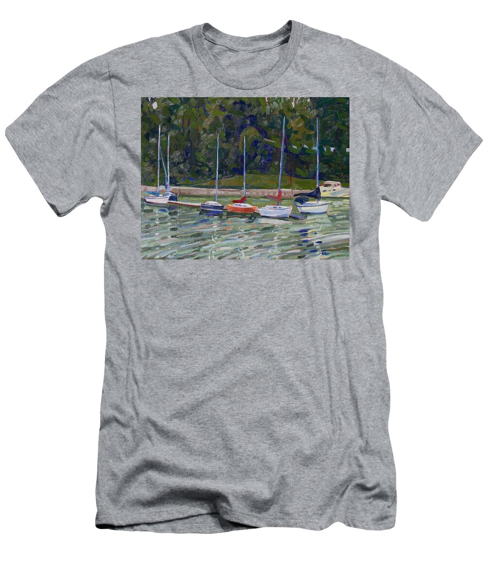 910 T-Shirt featuring the painting Saugeen Sails by Phil Chadwick