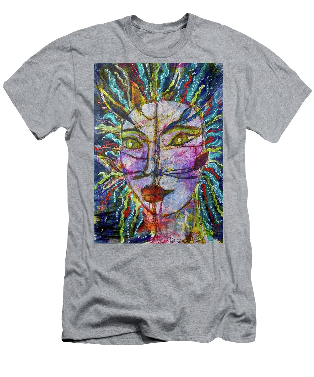 Warrior T-Shirt featuring the mixed media Scarred Beauty by Mimulux Patricia No