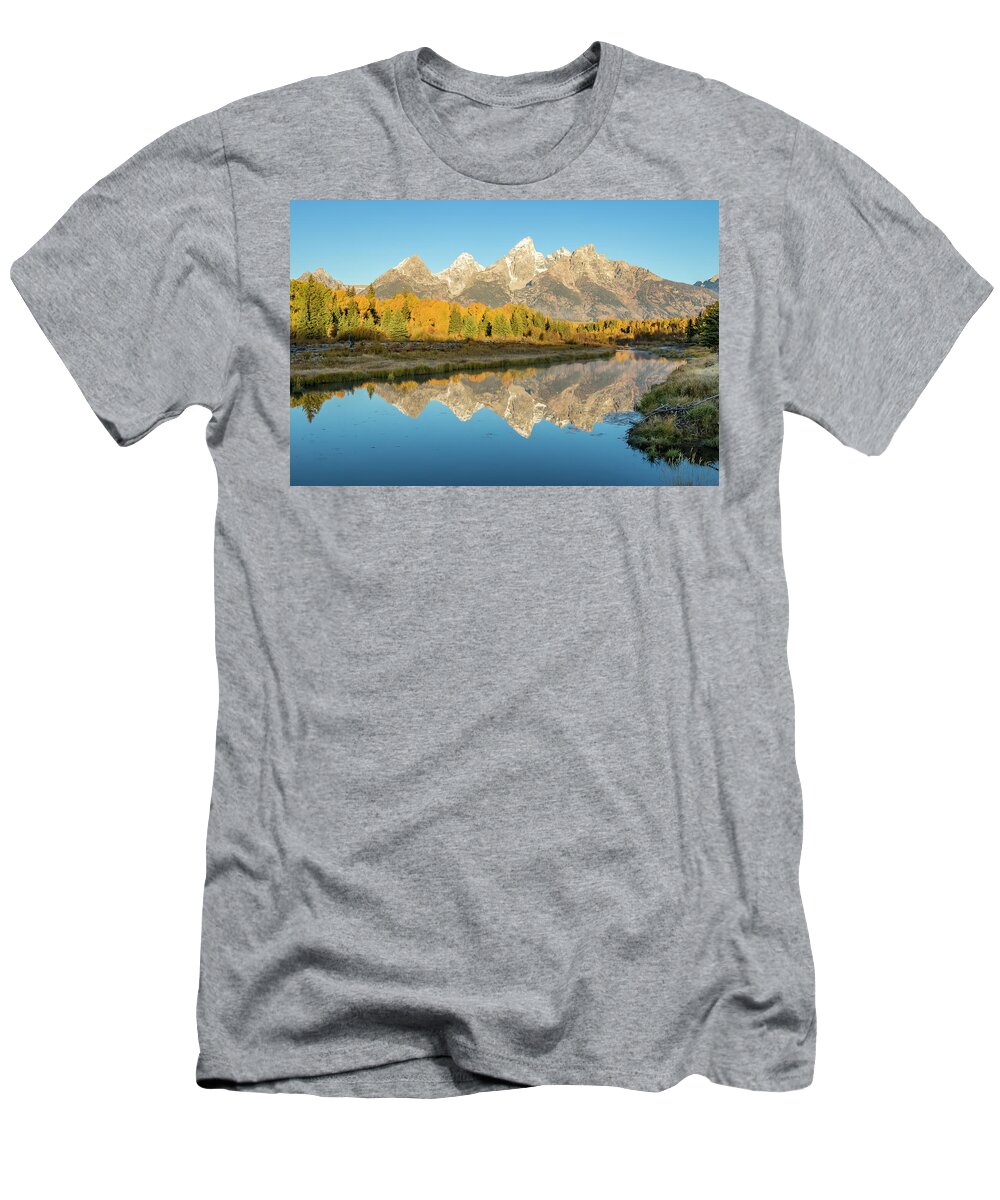 Grand Teton National Park T-Shirt featuring the photograph Schwabacher Sunrise by D Robert Franz