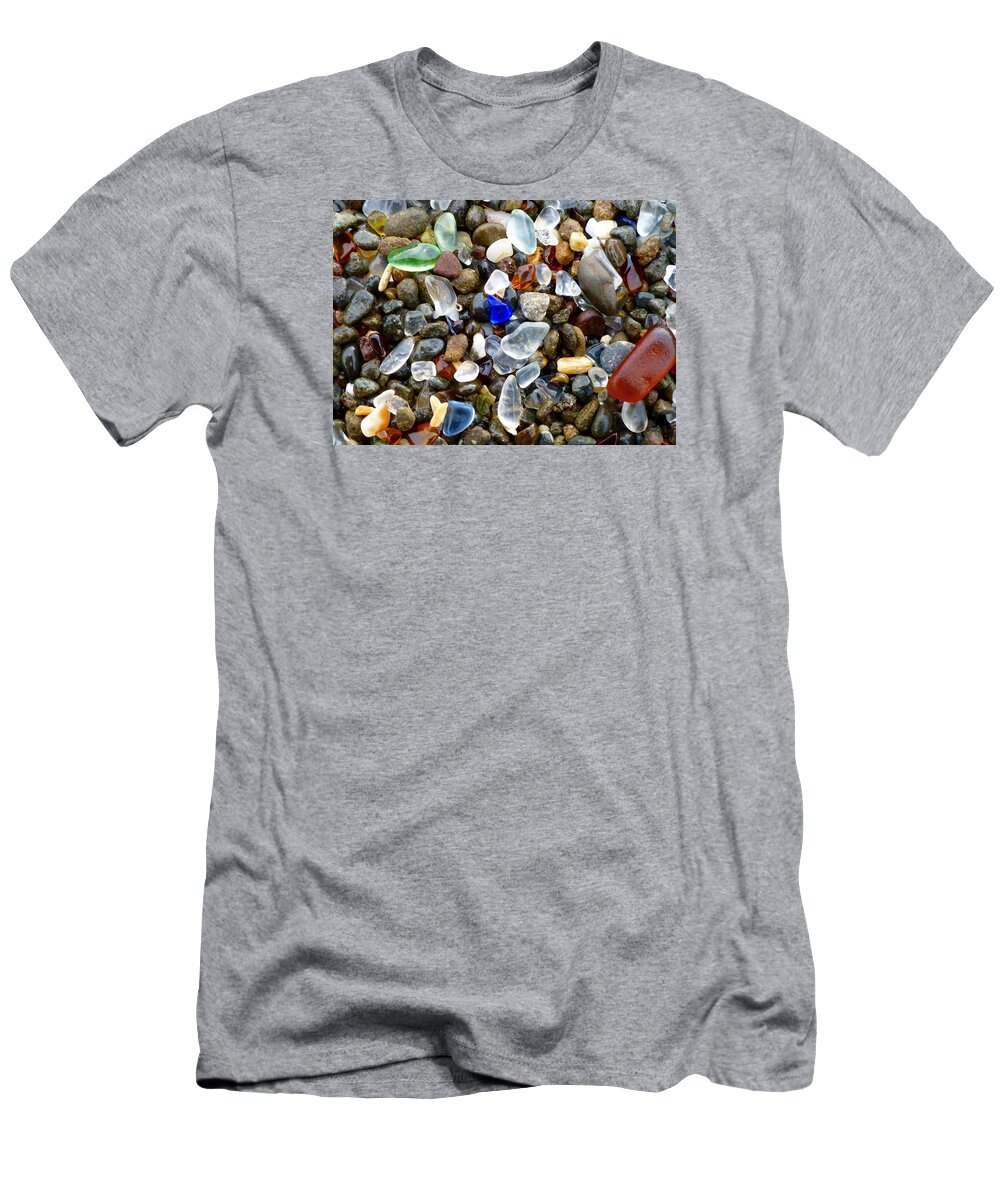 Mendocino Coast T-Shirt featuring the photograph Sea Glass Beauty by Amelia Racca