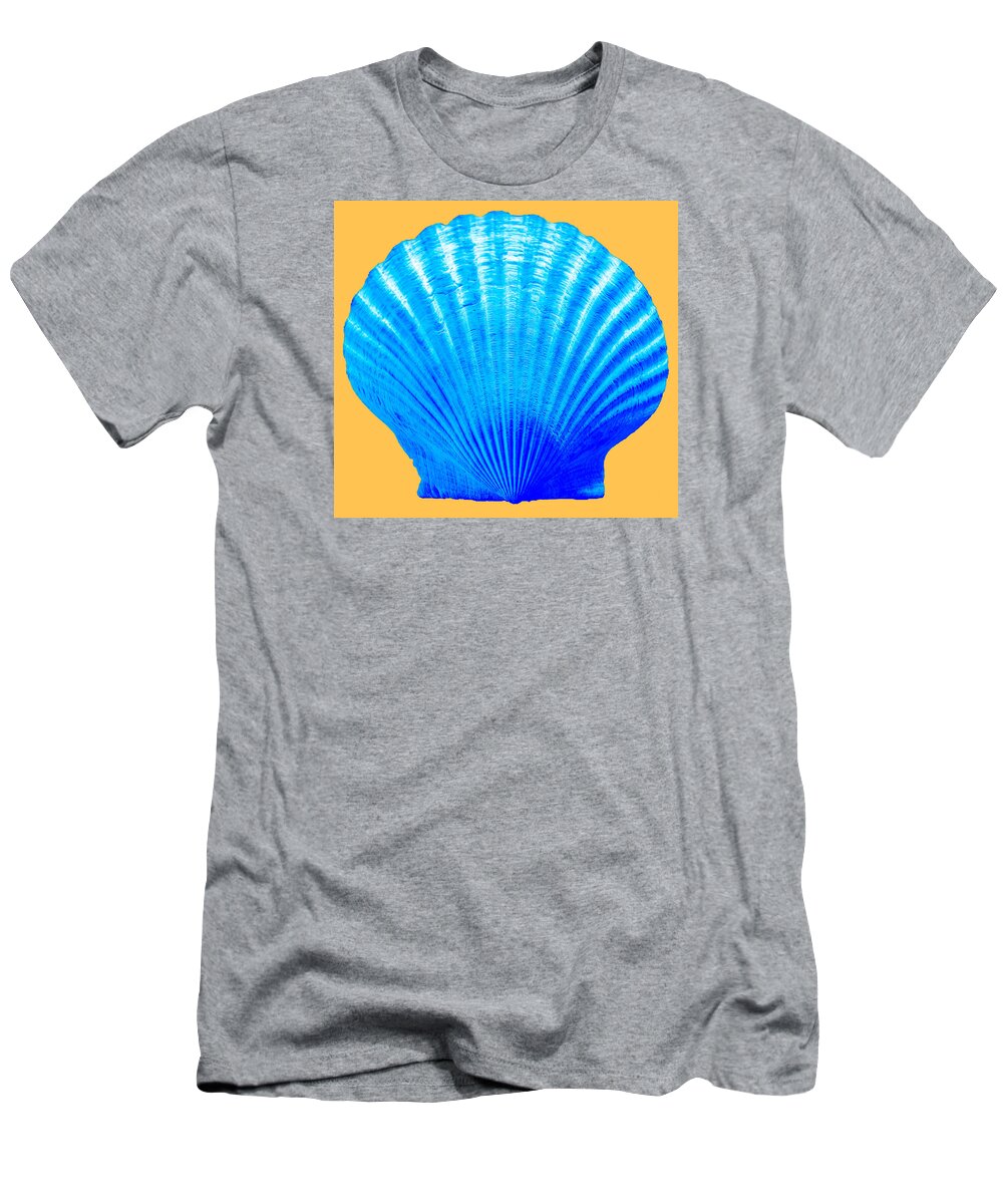 Sea T-Shirt featuring the photograph Sea Shell blue and gold by WAZgriffin Digital