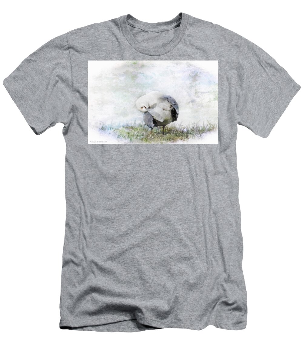 Seagull Photography T-Shirt featuring the photograph Seagull art 0001 by Kevin Chippindall