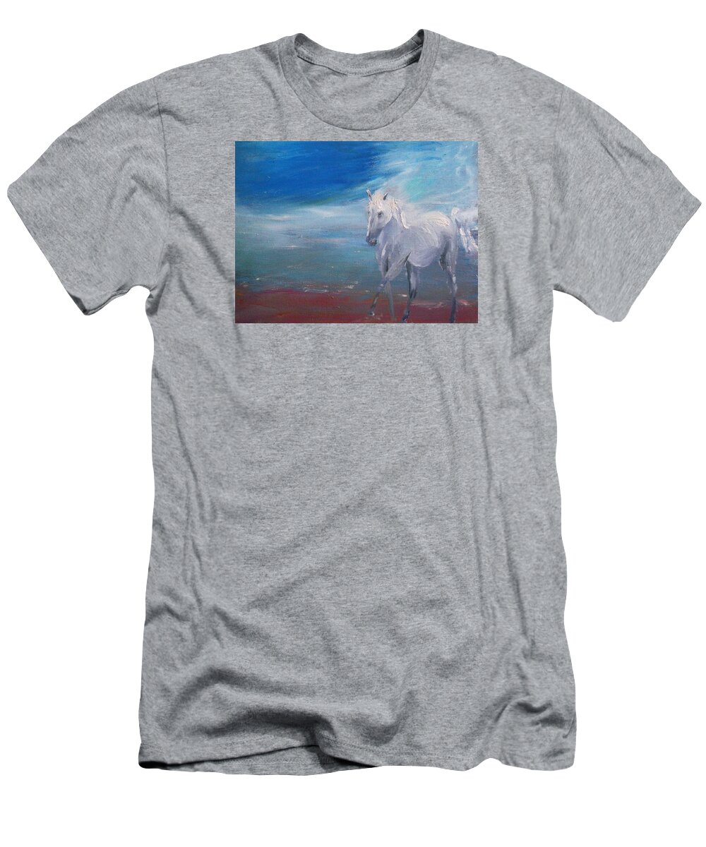 Seahorse T-Shirt featuring the painting Seahorse by Susan Esbensen