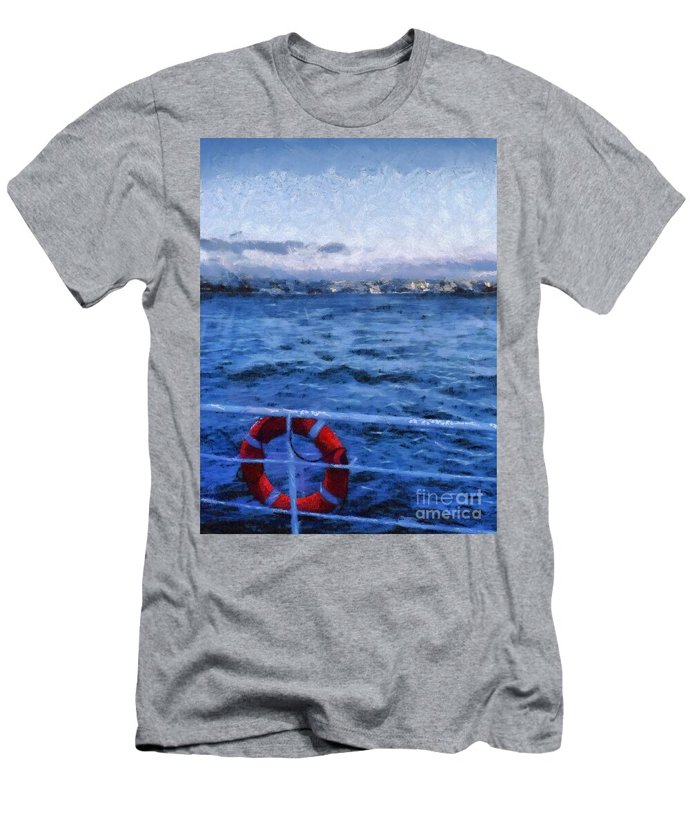Painting T-Shirt featuring the painting Seascape by Dimitar Hristov
